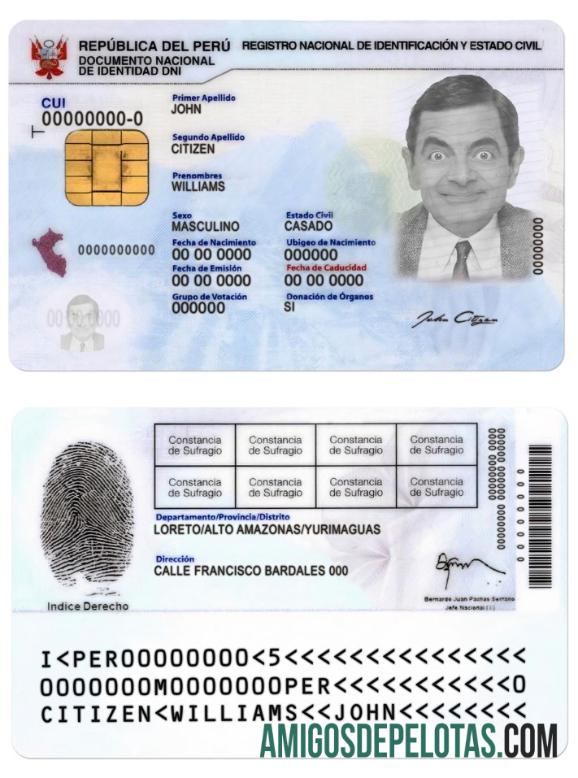 Modelo de identificação do Peru